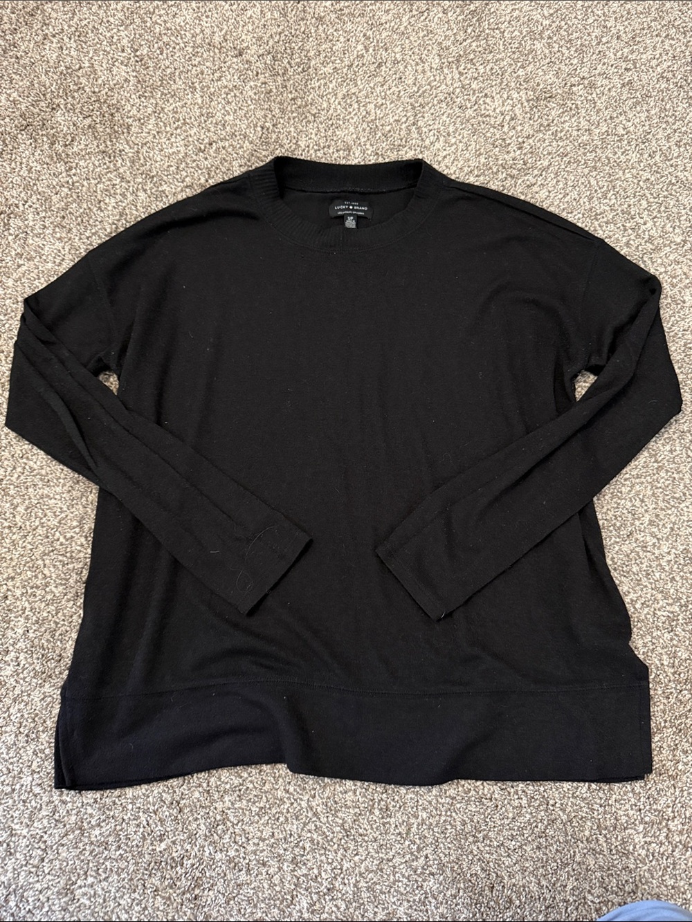 Lucky Brand Women's Black Crewneck Sweater